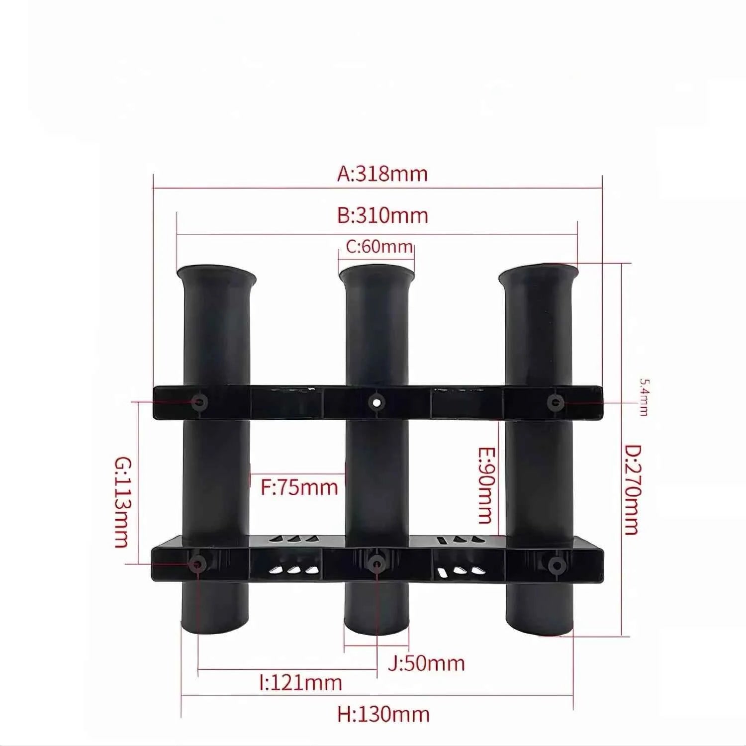 Detachable Dual-Tube Plastic Fishing Rod Holder – Ideal for Truck Bed & Boat Fishing