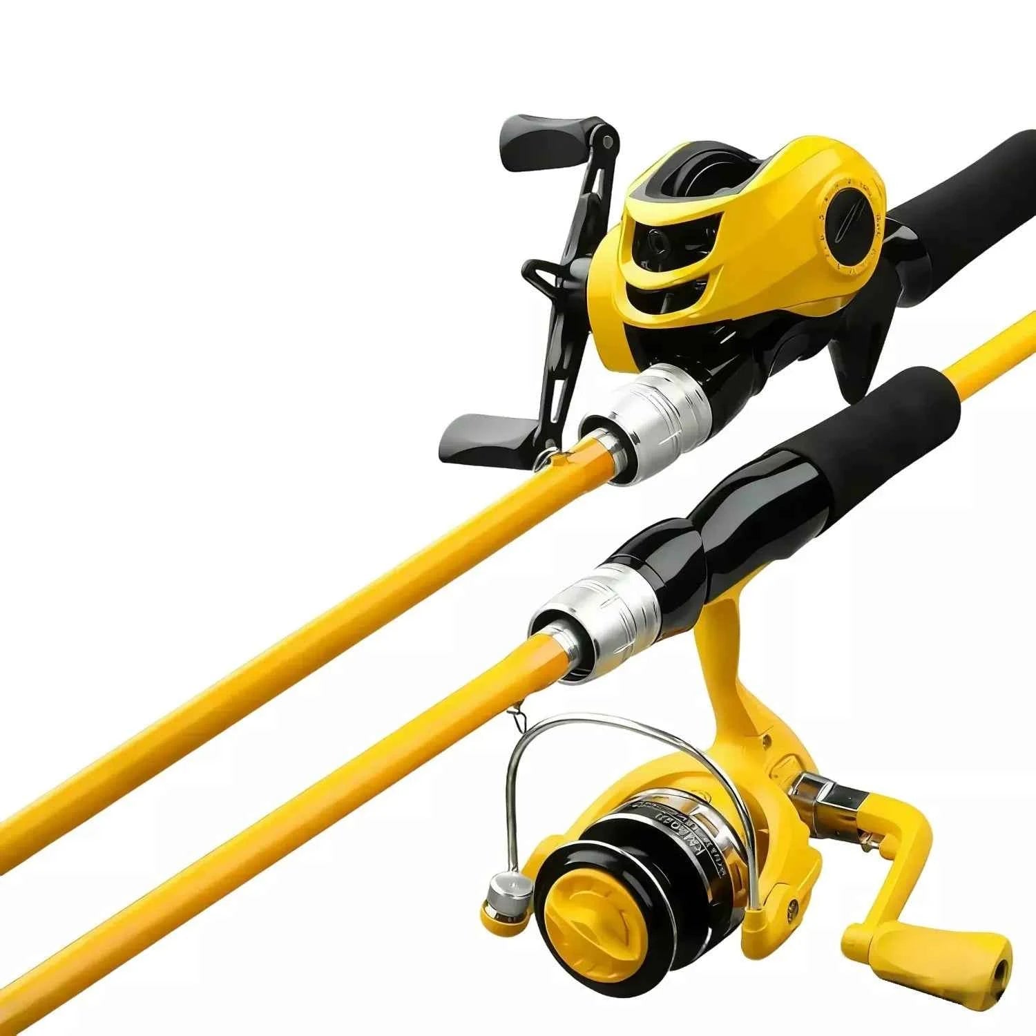 All-in-One Carbon Fiber Ultralight Fishing Rod Reel Combo - Bait Casting/Spin Reel for Saltwater & All Waters, Beginner-Friendly