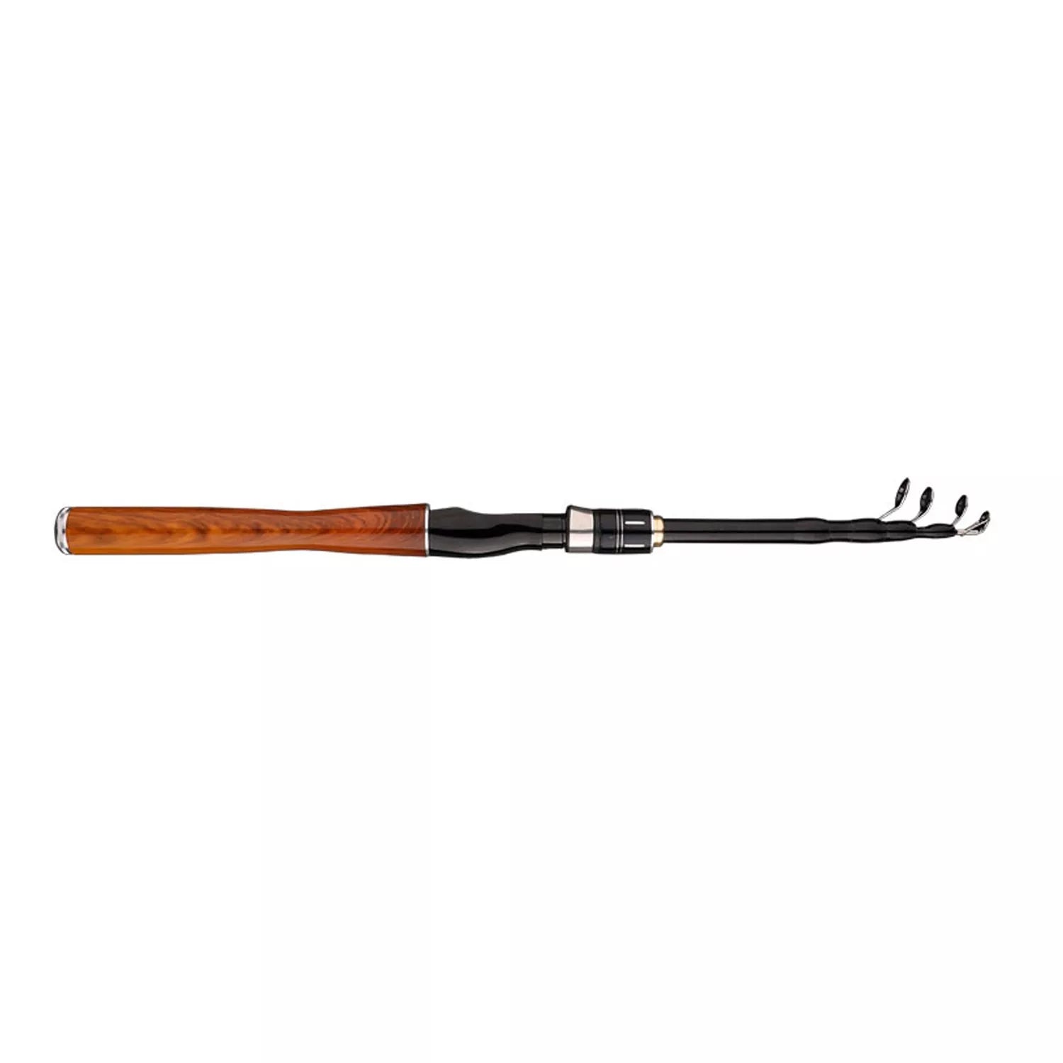 Telescopic Carbon Fishing Rods Rod - Lightweight Spinning/Baitcaster Fishing Rod for Freshwater & Saltwater with Wooden Fishing Rod Grip