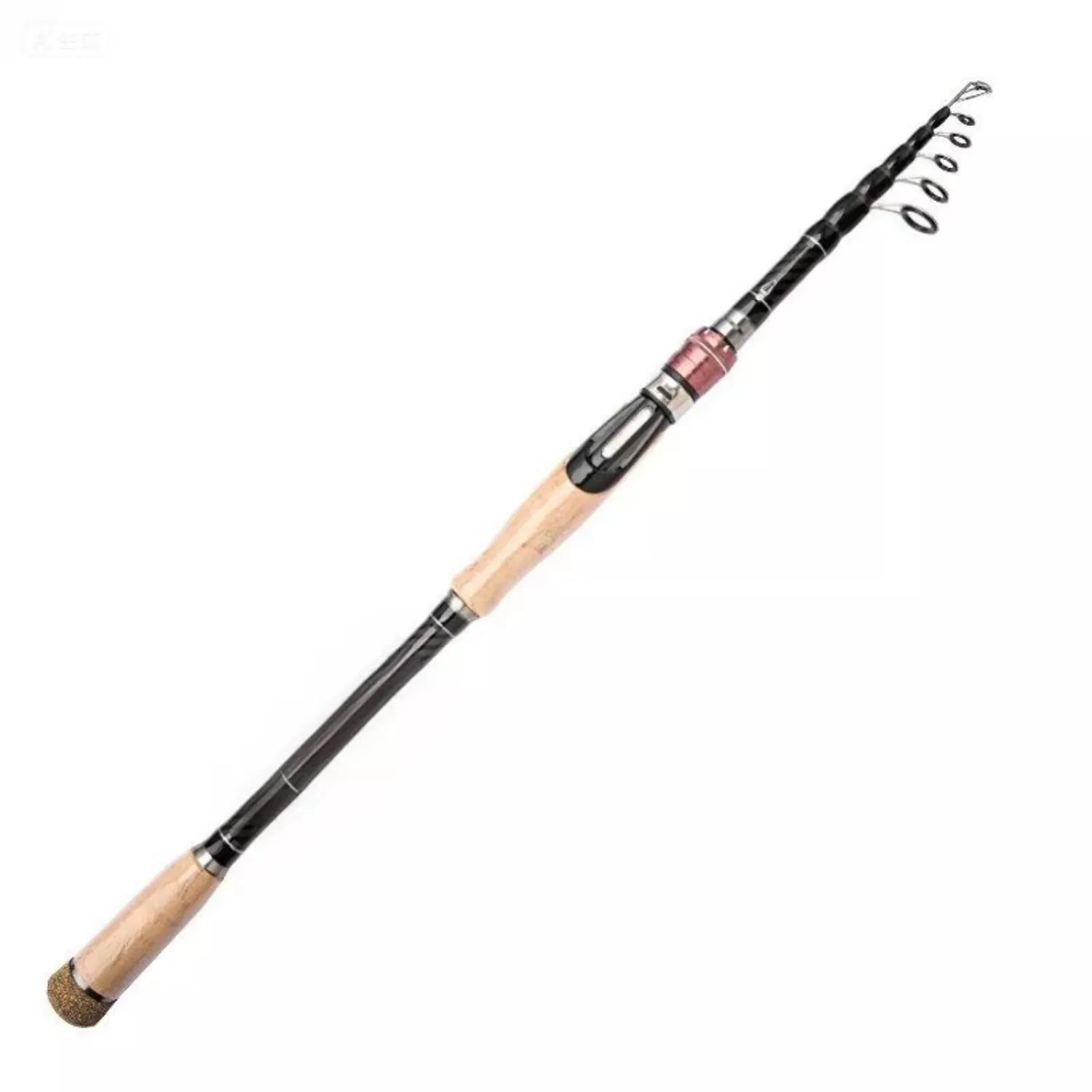 Portable Extendable Fishing Rod - High-Carbon Cork Fishing Rod for Fishing Rods Spinning (1.8m-3.6m, Saltwater Ready)