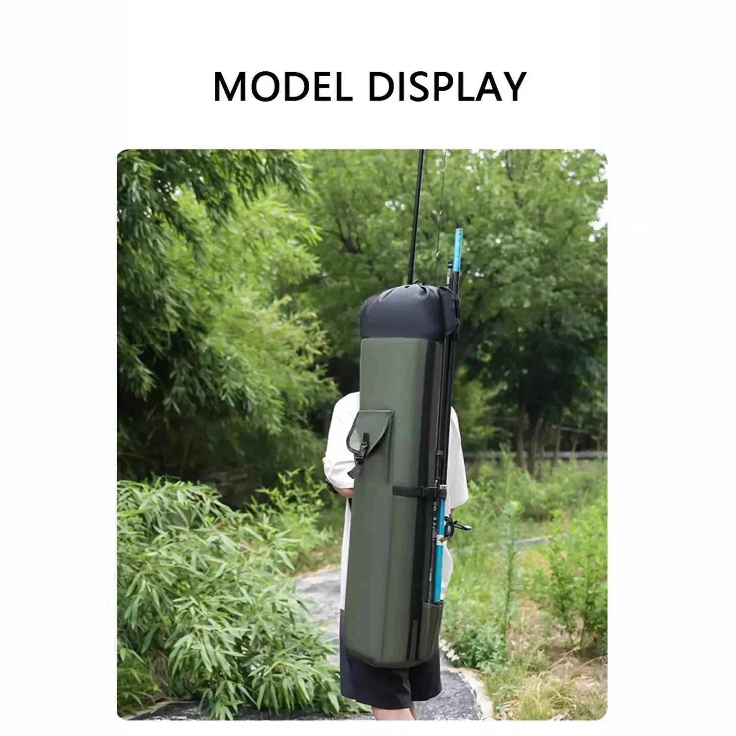 1.15M Large Capacity Waterproof Fishing Rod Case - Multi-Functional Single Shoulder & Handheld fishing tackle Storage Bag