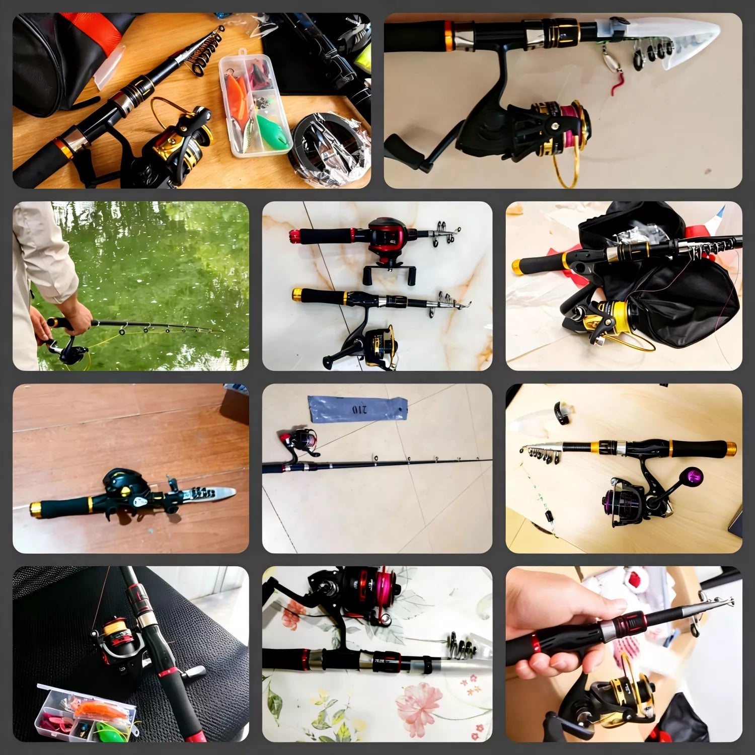 Portable High-Carbon telescopic fishing rod reel combo for Saltwater and Freshwater Adventures