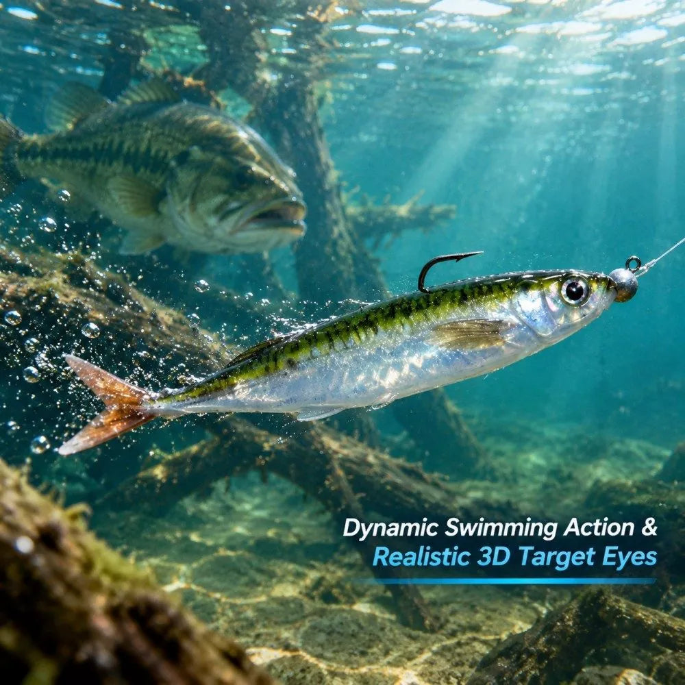 3D Printed Soft Plastic Mackerel Lure with Forked Tail - High-Simulation Saltwater Soft Swimbaits for Sea and Boat Angling