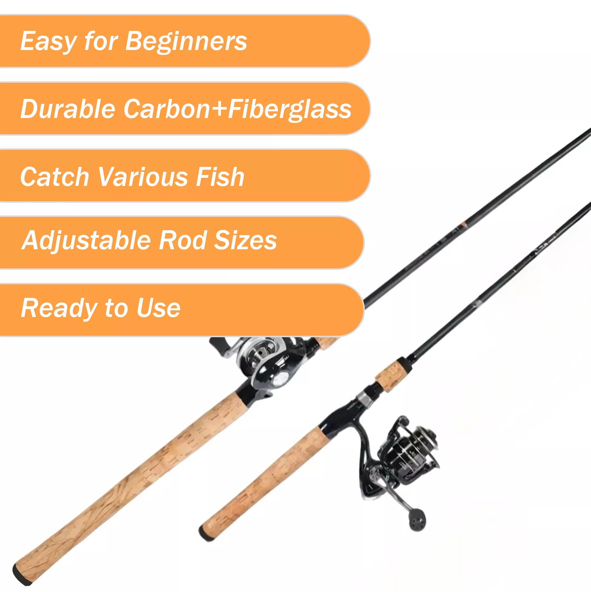 Versatile ML Medium-Fast Fishing Rod and Reel Combos Kit for Beginners – Ideal Catfish, Bass & Pike Gear