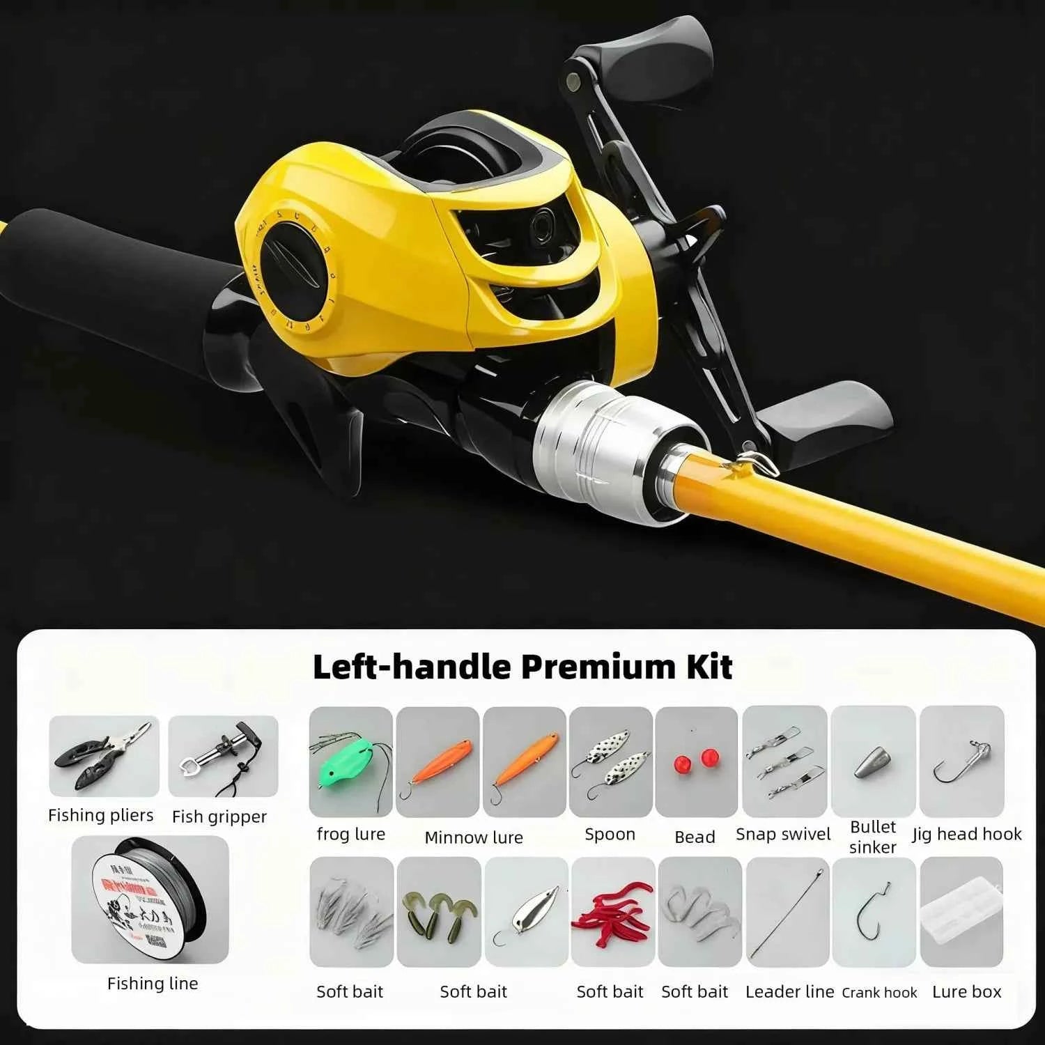 All-in-One Carbon Fiber Ultralight Fishing Rod Reel Combo - Bait Casting/Spin Reel for Saltwater & All Waters, Beginner-Friendly
