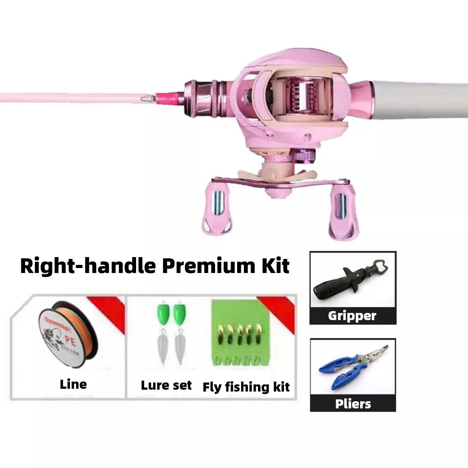 Pink Fishing Rod Combo - UL Light Carbon Lure Rod for Saltwater & Freshwater Micro Jigging (1.5m-1.98m)