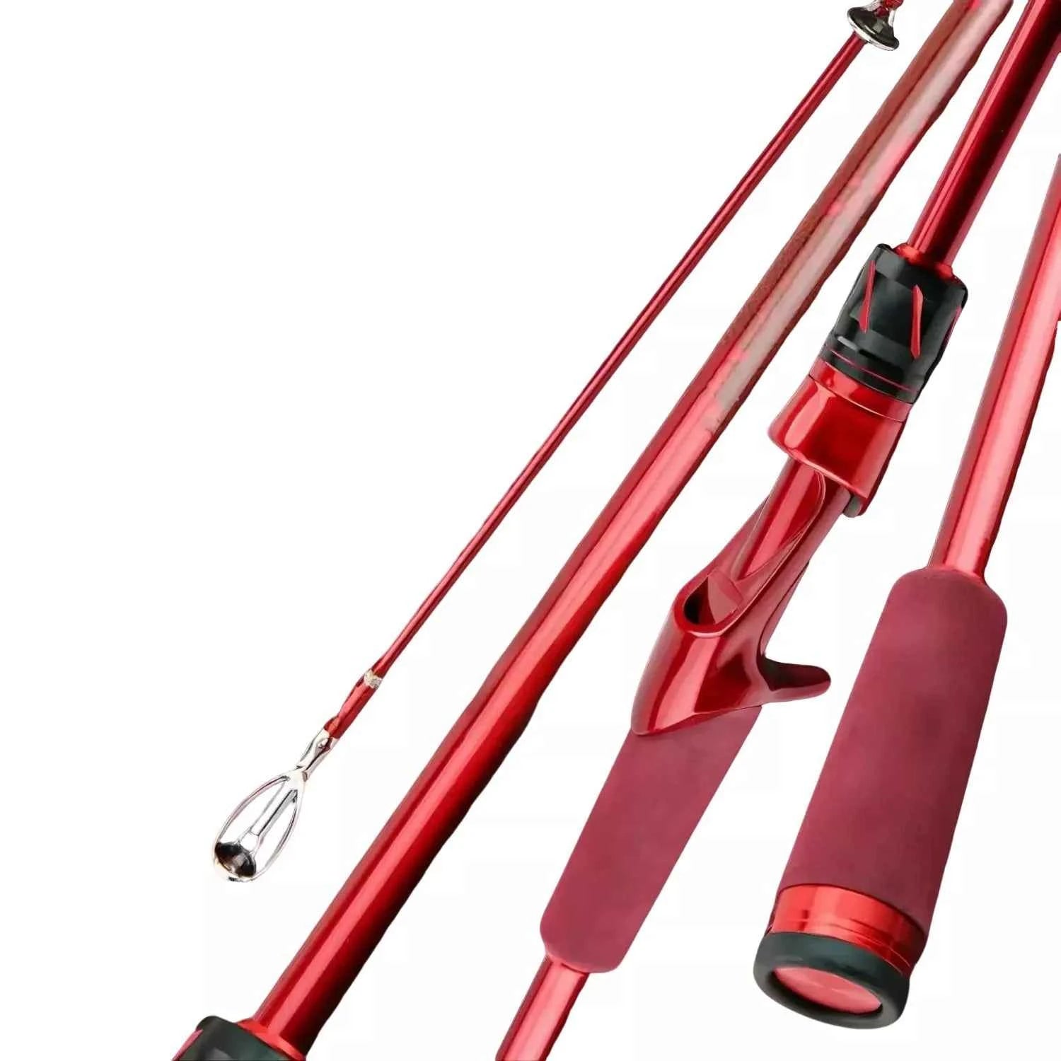 ML Action Carbon Fiber Fishing Rod – Spinning & Baitcasting Rods Options, Red Style & Womens-Friendly Grip
