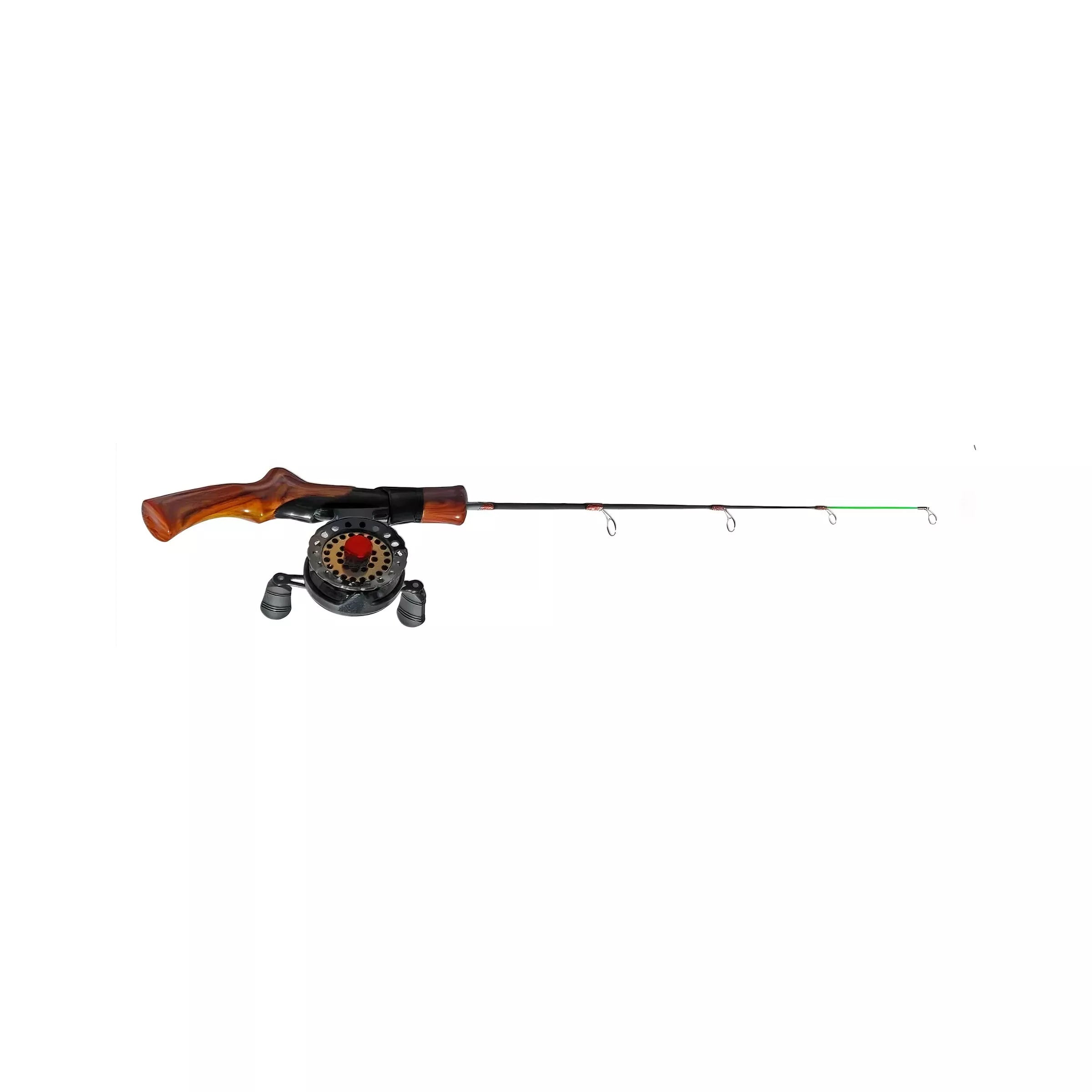 Ice Fishing Rod and Reel Combo - 50/60/70cm Fiberglass Setup with Free Tackle Kit