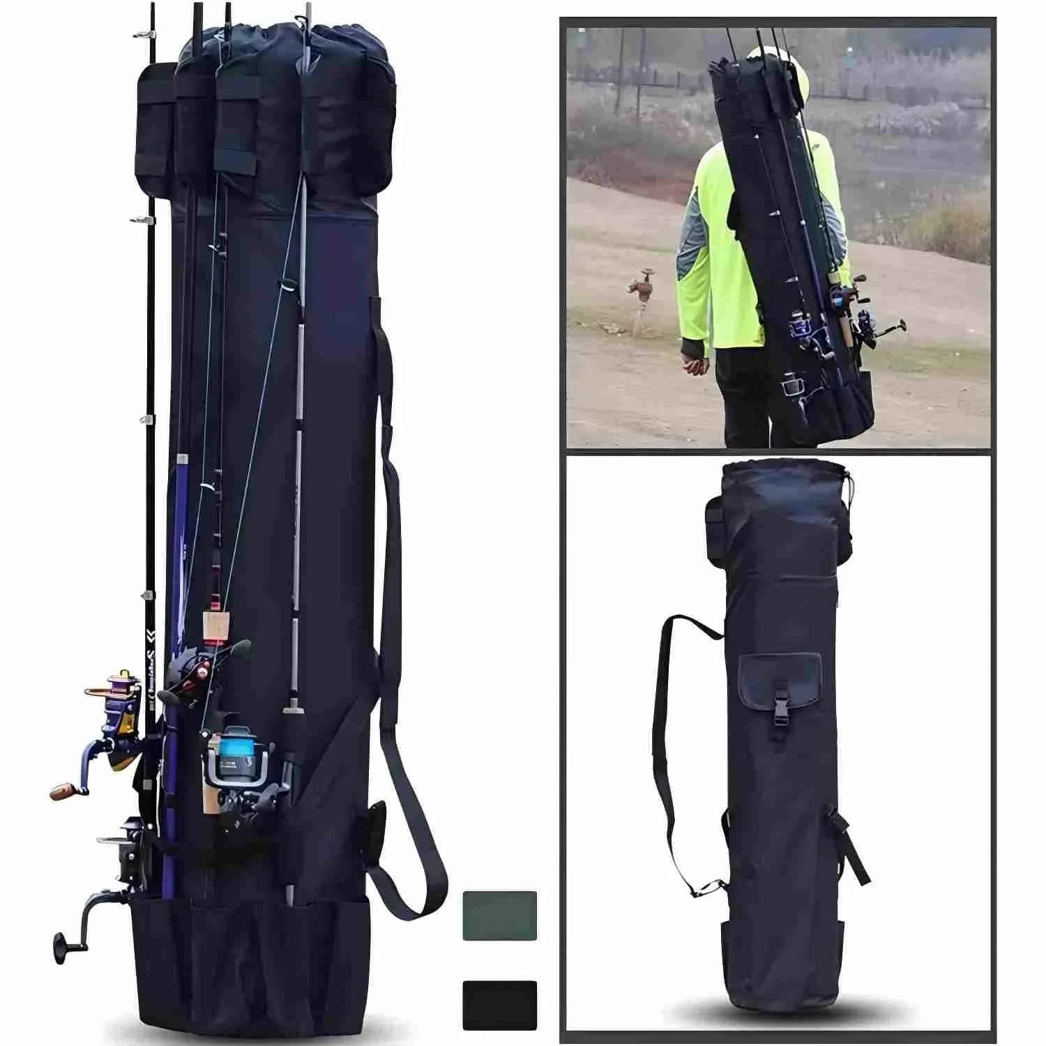 1.15M Large Capacity Waterproof Fishing Rod Case - Multi-Functional Single Shoulder & Handheld fishing tackle Storage Bag