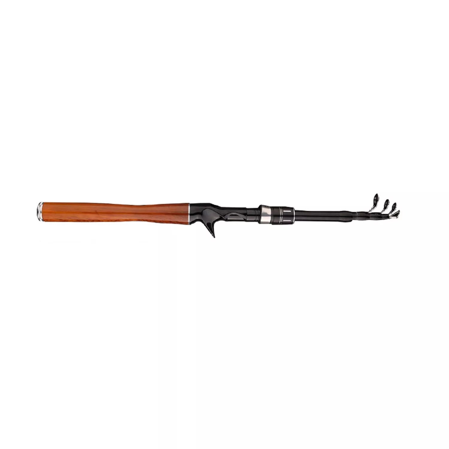 Telescopic Carbon Fishing Rods Rod - Lightweight Spinning/Baitcaster Fishing Rod for Freshwater & Saltwater with Wooden Fishing Rod Grip