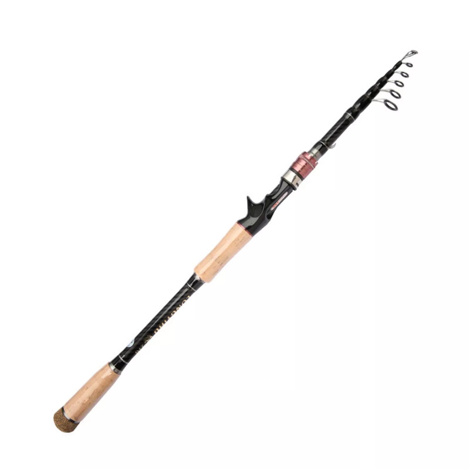 Portable Extendable Fishing Rod - High-Carbon Cork Fishing Rod for Fishing Rods Spinning (1.8m-3.6m, Saltwater Ready)